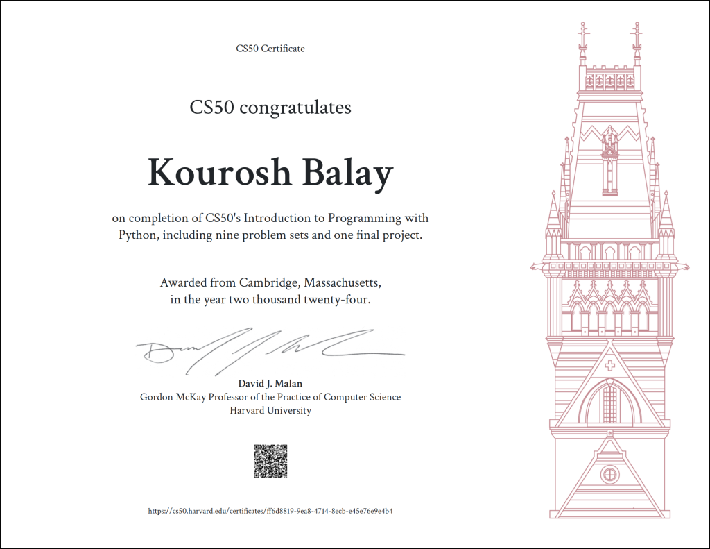 KOUROSH BALAY CS50P